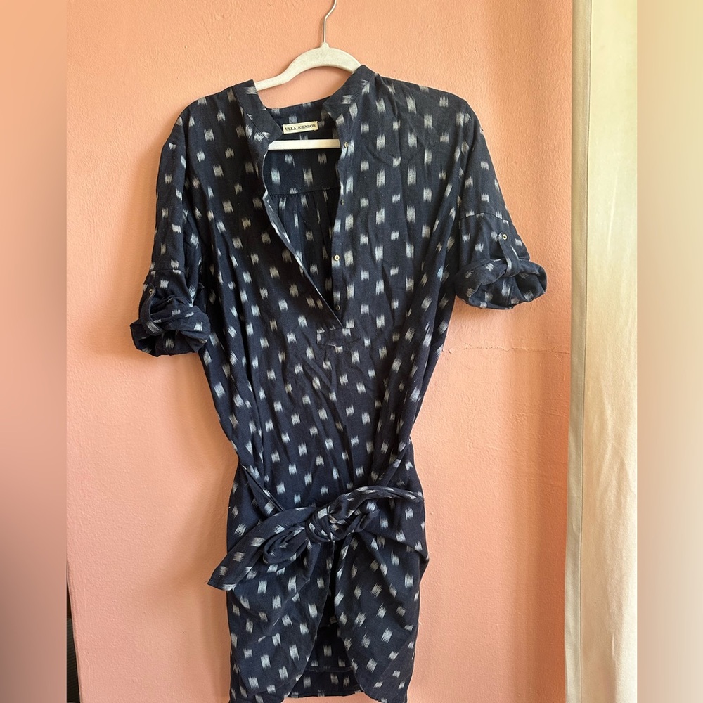 Ulla Johnson Navy Blue Patterned Dress